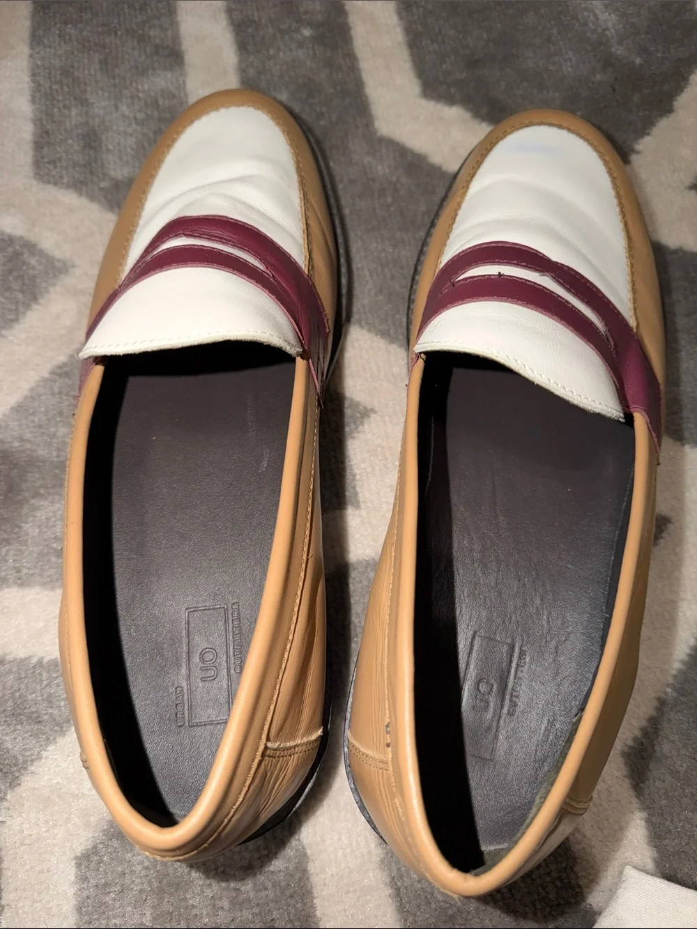 Men’s sz 12 tri color leather loafers / NWOB